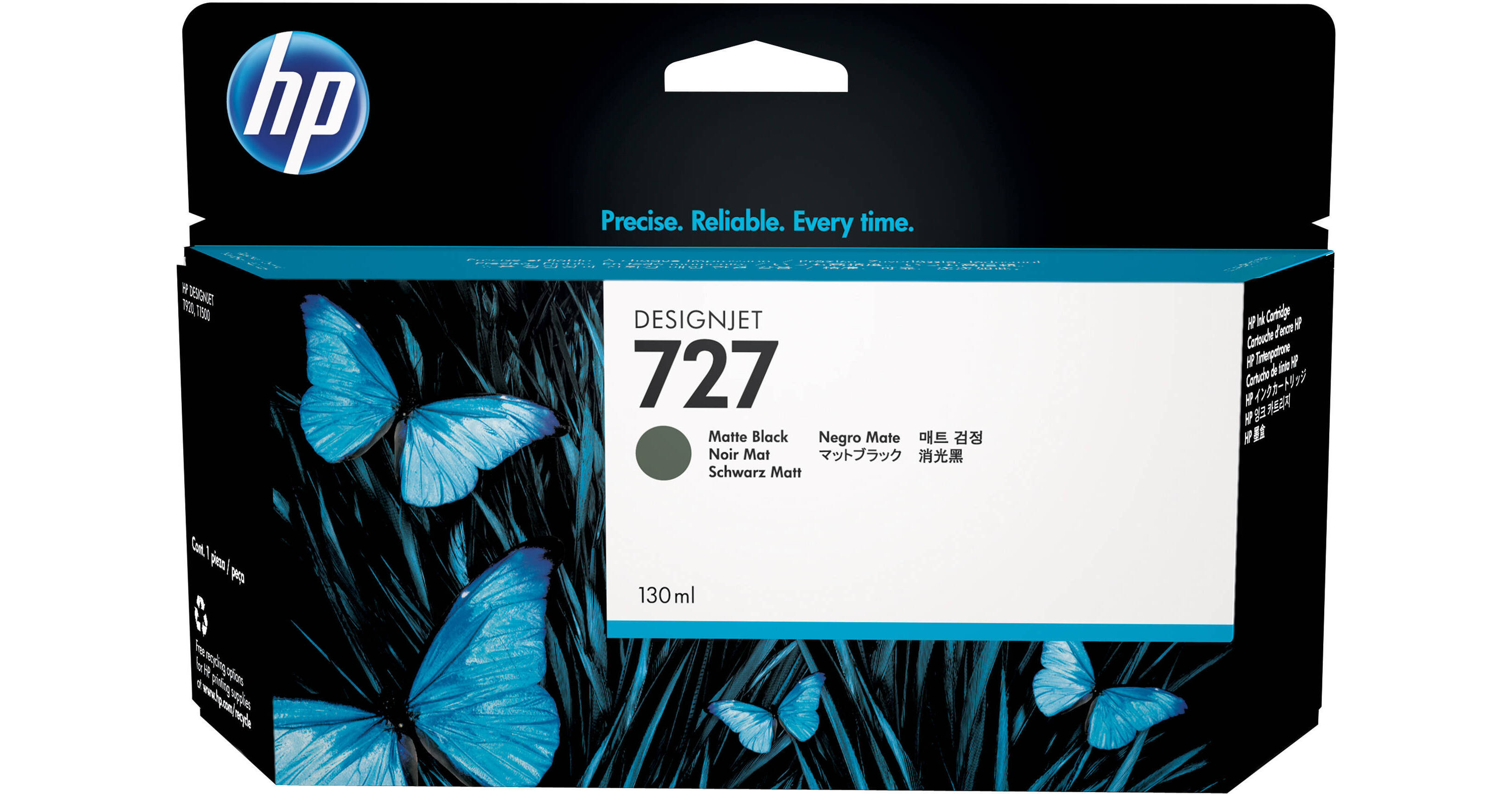 HP 727 Matte Black Designjet Ink Cartridge 130 Ml B322A B H