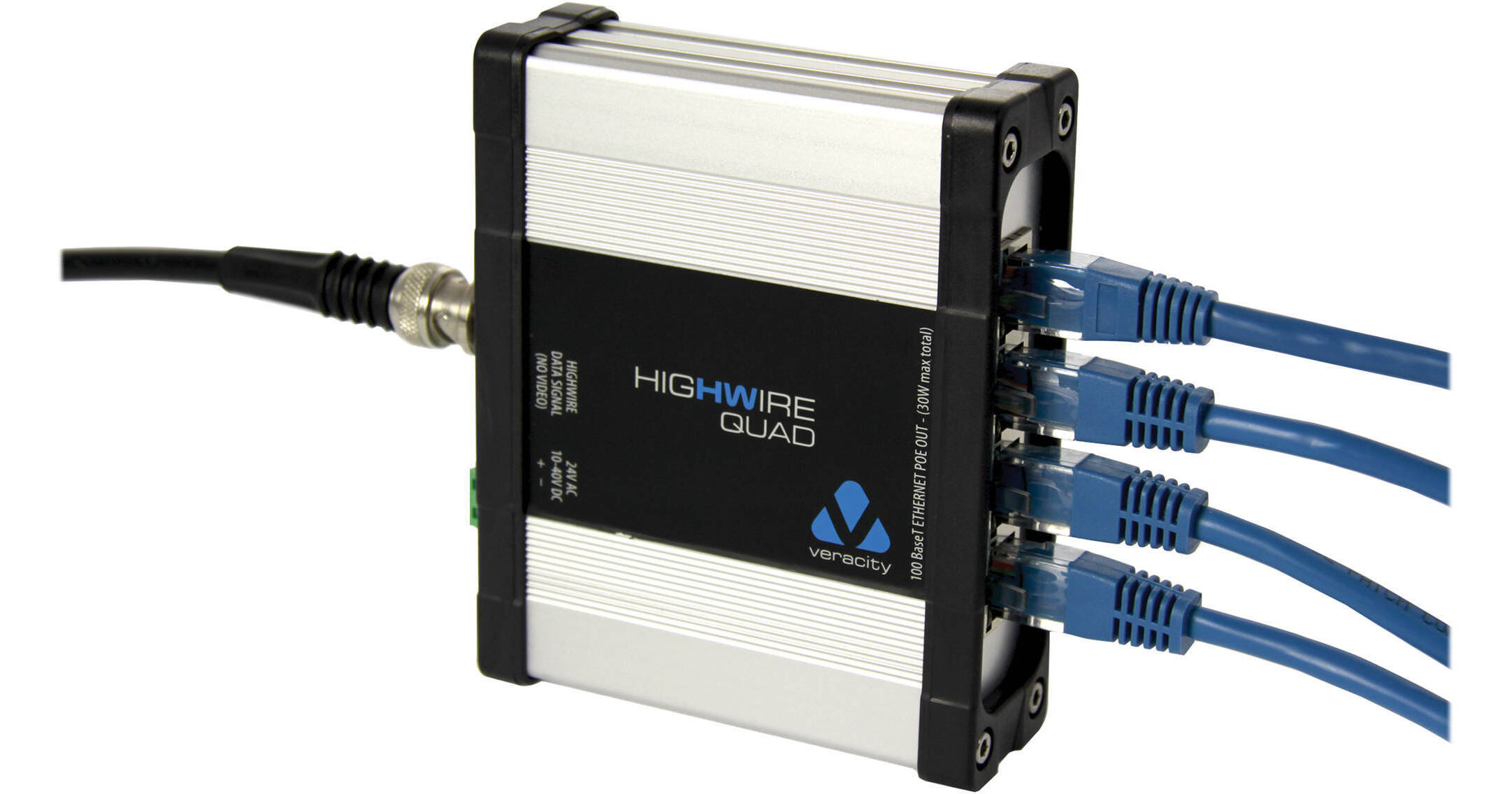 Veracity HIGHWIRE QUAD Ethernet Over Coax Converter VHW HWQ B H