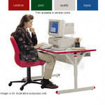 Bretford Connections Adult Height-Adjustable Work Center (Cardinal Red Trim)