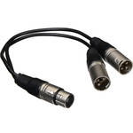 Comprehensive 3-Pin XLR Female to Two 3-Pin XLR Male Y-Cable - 1'