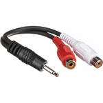 Comprehensive 3.5mm Mini Male (Mono) to Two RCA Female Y-Cable - 6"