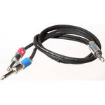 Pro Co Sound Insert Y-Cable 1/4" Male Phone TRS Stereo To 2x 1/4" Male Phone TS Mono - 3'