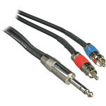 Pro Co Sound Insert Y-Cable 1/4" Male Phone TRS Stereo To 2x RCA - 3'