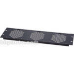 Raxxess Fan Panel, Model FPL-3 - Holds 3 Fans (Black)