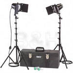 Smith-Victor K41 2-Light 1200 Watt Toolbox Kit with Barndoors (120V AC)