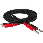 Hosa Technology Two 1/4" Male to Two RCA Male Unbalanced Cable (Molded) - 13.2'