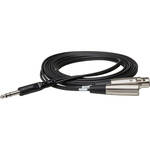 Hosa Technology Stereo 1/4" Male to 2 XLR (1 Male, 1 Female) Y-Cable - 10'