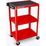 Luxor 24-42" Adjustable Height A/V Table w/Elec (Red)