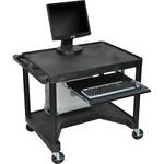 Luxor Endura Workstation w/Legroom & Keyboard Shelf (Black)