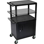 Luxor 16-42" Adjustable Height LP Table w/Cabinet/Electric (Black/Gray)