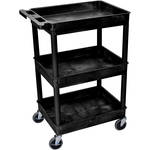 Luxor STC111 24 x 18" Three Shelf Heavy-duty Utility Cart (Black)