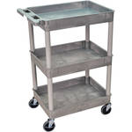 Luxor STC111 24 x 18" Three Shelf Heavy-duty Utility Cart (Gray)