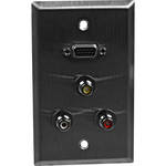 TecNec WP-L1156 Wall Plate w/3 RCA Connectors and 1 HD-15 Connector