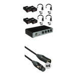 PortaCom COM-40S 4 Headset Intercom System with Cables & Single Sided Headsets