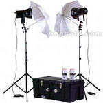 Smith-Victor K87 2-Light 500 Watt Ultra Cool Portable Kit with Umbrellas (120V AC)
