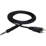 Hosa Technology Mono 1/4" Phone Male to 2 RCA Male Y-Cable - 6.6'