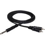 Hosa Technology Mono 1/4" Phone Male to 2 RCA Male Y-Cable - 9.9'