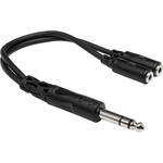 Hosa Technology Stereo 1/4" Male to 2 Stereo Mini Female Y-Cable - 6"
