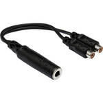 Hosa Technology Mono 1/4" Phone Female to 2 RCA Female Y-Cable - 6"
