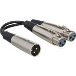 Hosa Technology XLR Male to 2 XLR Female Y-Cable (6")