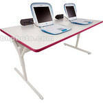 Bretford Connections Adult Height-Adjustable Work Center (Cardinal Trim)