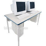 Bretford 42 x 30" Quattro Computer Table - Grey w/ Topaz