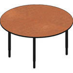 Bretford 42" Round Quattro Work & Utility Table - Cherry w/ Black