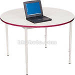 Bretford 42" Round Quattro Work & Utility Table - Grey w/ Cardinal