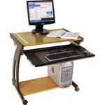 Luxor Modern Style Computer Station, Model LCT6 (Teak with Black Frame)