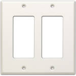 RDL CP-2W Double (Side-by-Side) Cover Wall Plate (White)