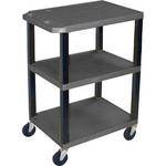 H. Wilson WT1642E  Tuffy Open Shelf A/V Cart - 24 x 16-42 x 18" (Black)