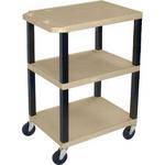 H. Wilson WT1642EPQ  Tuffy Open Shelf A/V Cart - 24 x 16-42 x 18" (Putty)