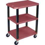 H. Wilson WT1642EBU  Tuffy Open Shelf A/V Cart - 24 x 16-42 x 18" (Burgundy)