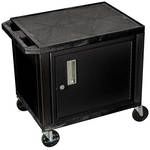 H. Wilson WT26C2E Tuffy Utility Audio-Visual Cabinet Cart - 24 x 26x 18" (Black)