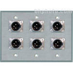 TecNec WPL-3103 Wall Plate with 6 3-Pin XLR Connectors