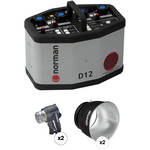 Norman 1200 Watt/Second D12 2 Head Kit