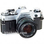 Canon AE-1 35mm SLR  Camera (Chrome) with 50mm f/1.8 FD Lens