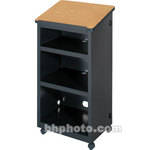 Bretford Mobile Lectern w/ 2" Twin-Wheel Casters (24.0 x 16.0 x 45.0") - Raven Base w/ an Oak Top
