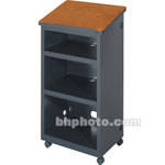 Bretford Mobile Lectern w/ 2" Twin-Wheel Casters (24.0 x 16.0 x 45.0") - Raven Base w/ a Wild Cherry Top