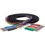 Hosa Technology STP803 Four TRS 1/4" Male to Eight TS 1/4" Male Snake - 9.9'