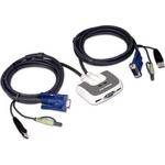 Iogear 2-Port Compact USB KVM Switch with 6' Cable