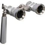 LaScala Optics 3x25 Iolanta Opera Glass with Handle (Platinum & Silver)