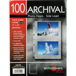 Lineco Archivalware Photo Print Storage Page (for 4 x 6" Photos, Holds 4 Prints Per Page, Side Load, 100 Sheets)