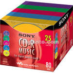 Sony CD-R Music Recordable Compact Disc (Color Slim Jewel Case Pack of 25)