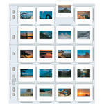Print File Archival Storage Page for Slides, 35mm (2x2"), Holds 20 Slides, Top-Load, Extra Heavyweight (10-Mil), Clear Back (Hanger or Binder) - 100 Pack