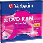 Verbatim DVD-RAM Disc in Type 4 Cartridge