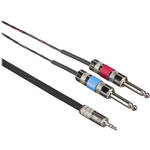 Pro Co Sound Stereo Mini Male to 2 Mono 1/4" Male Soundcard Patch Y-Cable (20')