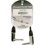 Pro Co Sound StageMASTER 1/4"  Angled Male to 1/4"  Angled Male Instrument Cable - 0.5'