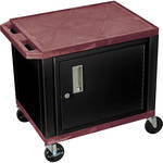H. Wilson 24.5" Tuffy Cart with Cabinet and Electrical Assembly (Burgundy)