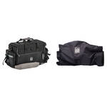 Porta Brace DV Organizer Case with QS-M3 Mini Rain Slick (Black with Red Trim)